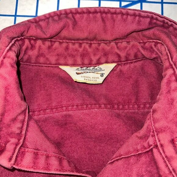 Cabela's Shirt Men's XL Casual Button Down Red Long Sleeve Shacket Heavy - Picture 6 of 9